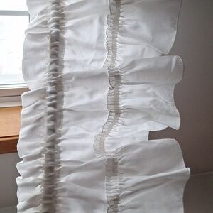 Cafe Curtain Valance White Ruffled 48".
